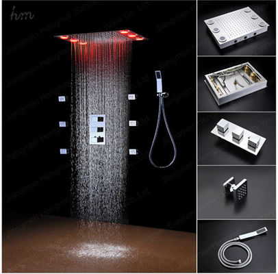 Tamanho de aço inoxidável 360*500MM da cabeça de chuveiro da precipitação do ajuste do ângulo do torneira de parede do chuveiro multi fornecedor